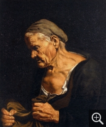 Pietro BELLOTI (1625-1700), Buste de vieille femme, huile sur toile, 45 x 58,9 cm. © Amiens, musée de Picardie / Marc Jeanneteau