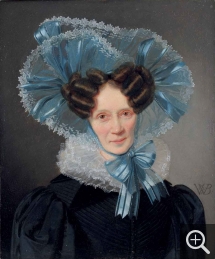 Wilhelm BENDTZ (1804-1832), Portrait de la comtesse Sophia Vilhelmine Moltke, née Levetzau (1780-1863), 1831, huile sur zinc, 16,2 x 13,7 cm. . © A. Leprince