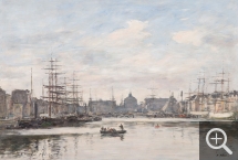 Eugène BOUDIN (1824-1898), Le Bassin du Commerce au Havre, 1878, huile sur bois, 38 x 55 cm. . © Charles Maslard