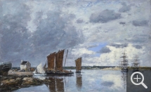 Eugène BOUDIN (1824-1898), Bateaux de pêche à Kerhor, 1872, oil on canvas, 40.2 x 65.4 cm. . © Princeton, University Art Museum