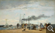 Eugène BOUDIN (1824-1898), L’Embarcadère et la jetée de Trouville, 1863, huile sur bois, 34,8 x 58 cm. Collection of Mr. and Mrs. Paul Mellon. © Washington, National Gallery of Art