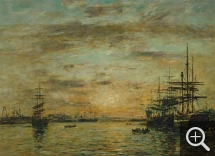 Eugène BOUDIN (1824-1898), Le Havre, le bassin de l’Eure, 1885, huile sur toile. Évreux, musée d’art, histoire et archéologie. © RMN-Grand Palais / Agence Bulloz