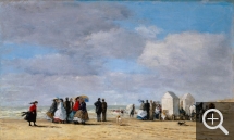 Eugène BOUDIN (1824-1898), The Beach at Trouville, 1865, oil on canvas, 38 x 62.8 cm. . © Princeton, University Art Museum