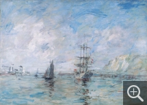 Eugène BOUDIN (1824-1898), Le Port de Dieppe, ca. 1896, huile sur toile. © Honfleur, musée Eugène Boudin / Henri Brauner