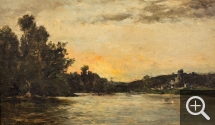 Karl DAUBIGNY (1846-1886), Château-Gaillard, 1885, huile sur bois, 27,2 x 44,7 cm. © Cherbourg-Octeville, musée d’art Thomas Henry / Daniel Sohier