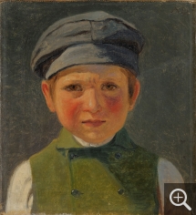 Anton Laurids Johannes DORPH (1831-1914), Portrait d’un jeune pêcheur portant une casquette, huile sur toile, 22 x 19 cm. . © A. Leprince