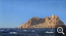 Holger Henrik Herholdt DRACHMANN (1846-1908), Vue de l’île de Maïre dans la baie de Marseille, ca. 1867, huile sur toile, 32 x 57 cm. . © A. Leprince