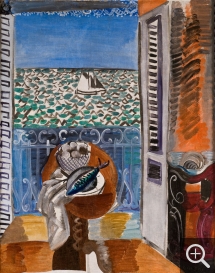 Raoul DUFY (1877-1953), Vue à travers une fenêtre, Nice [Vue à travers une fenêtre, Le Havre], vers 1925, huile sur toile, 91 × 71 cm. Memphis, Dixon Gallery and Gardens, acquisition du Cornelia Ritchie and Ritchie Trust. © Dixon Gallery and Gardens © ADAGP, Paris 2019