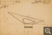 Henri Georges ADAM (1904-1967), Plan de la maquette en plâtre du « Signal », vers 1960, encre et stylo bille sur papier calque, 27,5 x 41 cm. Le Havre, musée d'art moderne André Malraux, don de la veuve de l’auteur, 1984. © Droits Alain Inard © 2005 MuMa Le Havre / Florian Kleinefenn