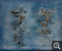 ZAO Wou-Ki (1920-2013), Nous deux, 1955, huile sur toile, 38 x 46 cm. Le Havre, musée d’art moderne André Malraux, achat de la Ville, 1956. © 2005 MuMa Le Havre / Florian Kleinefenn © ADAGP, Paris 2019