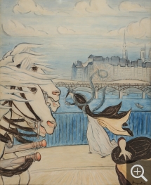 Louis ANQUETIN (1861-1932), Bourrasque sur le pont des Saints-Pères, 1889, , 66 x 53 cm. Private collection. © Galerie de la Présidence