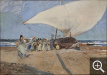Joaquin SOROLLA Y BASTIDA (1863-1923), Barque et groupe de femmes à Valence, 1894, oil on canvas, 47 x 67 cm. . © Musée des Beaux-Arts de Limoges / Cl. G. Vergnenègre
