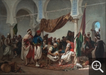 Charles LHULLIER dit aussi LHUILLIER (1824-1898), Le Café des Turcos, vers 1867-1868, huile sur toile, 100,5 x 140 cm. MuMa Le Havre, Musée d’art moderne André Malraux. © MuMa Le Havre / Charles Maslard