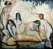 Othon FRIESZ (1879-1949), Les Baigneuses (ou Les Demoiselles de Marseille), 1907, huile sur toile, 122 x 115 cm. Genève, association des amis du Petit Palais. © Genève, studio Monique Bernza — © ADAGP, Paris, 2013