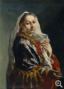 Pier Leone GHEZZI (1674-1755), Portrait de femme, huile sur toile, 99 x 73 cm. © Nantes, musée des beaux-arts / C. Clos