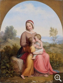 Johan Ludwig Gebhard LUND (1777-1867), Vierge à l’enfant avec Saint Jean devant un paysage, 1831, huile sur bois, 36 x 28 cm. . © A. Leprince