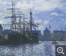 Claude MONET (1840-1926), Le Bassin du Commerce, Le Havre, 1874, huile sur toile, 37 x 45 cm. Liège, musée des beaux-arts. © BAL