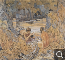 Mathurin MEHEUT (1882-1958), Femmes pagures, dit aussi Femmes Bernard-l'ermite , 1926, tempera sur toile, 210 x 228 cm. . © ADAGP Paris, 2018