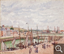 Camille PISSARRO (1831-1903), Darse de pêche, Dieppe, temps gris, pluie, 1902, huile sur toile. © Worcester Art Museum, Stoddard Acquisition Fund in memory of Mr and Mrs Robert W. Stoddard