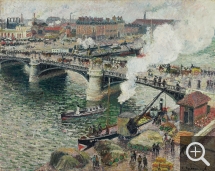 Camille PISSARRO (1831-1903), The Pont Boieldieu in Rouen, Rainy Weather, 1896, oil on canvas, 73.6 x 91.4 cm. Toronto, musée des beaux-arts de l’Ontario. © Paris, archives Durand-Ruel / Routhier