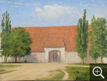 Martinus RØRBYE (1803-1848), Bâtiments de ferme, sans doute du manoir de Gjorslev, huile sur papier marouflé sur toile, 23,5 x 31 cm. . © A. Leprince