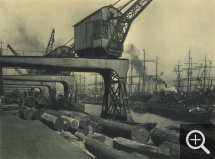 Franz SCHMIDT & Otto KOFAHL, Hambourg. Chantiers navals et bassins de radoub, 1908, héliogravure, 16,8 x 22,7 cm. Le Havre, French Lines. © Le Havre, collection de l’association French Lines / Franz Schmidt et Otto Kofahl