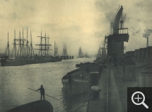 Franz SCHMIDT & Otto KOFAHL, The Port of Hamburg, 1908, rotogravure, 16.8 x 22.7 cm. Le Havre, French Lines. © Le Havre, collection de l’association French Lines / Franz Schmidt et Otto Kofahl