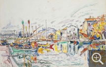 Paul SIGNAC (1863-1935), Martigues, ca. 1929, mine de plomb et aquarelle, 27,7 x 43,5 cm. © Little Rock, Arkansas Arts Center Foundation. Gift of James T. Dyke