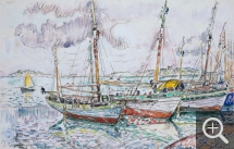 Paul SIGNAC (1863-1935), Ile-aux-Moines, mai 1929, mine de plomb et aquarelle, 28 x 43,3 cm. © Little Rock, Arkansas Arts Center Foundation. Gift of James T. Dyke