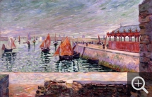 Paul SIGNAC (1863-1935), Port-en-Bessin, la halle aux poissons, 1884, huile sur toile, 59 x 91,5 cm. . © Droits réservés