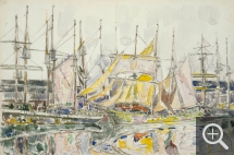 Paul SIGNAC (1863-1935), Saint-Malo, octobre 1929, gouache fusain et aquarelle sur papier, 29 x 44 cm. . © Droits réservés
