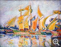Paul SIGNAC (1863-1935), Three-masted Terre-neuvas. Sails Loosened to Dry. Saint-Malo, 1931, oil on canvas, 73 x 92 cm. Private collection. © All rights reserved