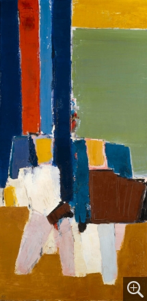 Nicolas de STAËL (1914-1955), Le Lavandou, 1952, huile sur toile, 195 x 97 cm. Paris, musée national d’art moderne (MNAM) — Centre Pompidou. © Centre Pompidou, MNAM-CCI, Dist. RMN-Grand Palais / Droits réservés — © ADAGP, Paris, 2014