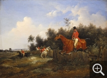 Edouard SWEBACH (1800-1870), Chasse à courre, 1834, huile sur toile, 25 x 33 cm. © Cherbourg-Octeville, musée d’art Thomas Henry / Daniel Sohier