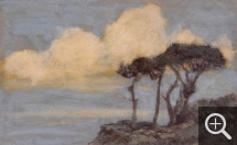 Jean Francis AUBURTIN (1866-1930), Varengeville, gros effet de nuages, bord de mer, 1904-1930, gouache and charcoal on paper, 32 x 51.5 cm (sans cadre). . © MuMa Le Havre / Charles Maslard