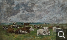 Eugène BOUDIN (1824-1898), Studies of Cows, ca. 1881-1888, oil on canvas, 43.1 x 69 cm. © MuMa Le Havre / David Fogel