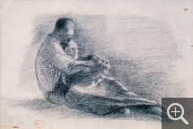 Henri Edmond CROSS (1856-1910), Pair of Lovers, Seated and Entwined, charcoal. Senn-Foulds collection. © MuMa Le Havre / Florian Kleinefenn