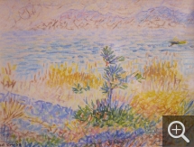 Henri Edmond CROSS (1856-1910), Mediterranean Landscape, pastel. Senn-Foulds collection. © MuMa Le Havre / Florian Kleinefenn