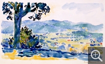 Henri Edmond CROSS (1856-1910), Landscape in Provence, watercolour. Senn-Foulds collection. © MuMa Le Havre / Florian Kleinefenn