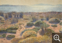 Henri Edmond CROSS (1856-1910), Plage de la Vignasse, les Îles d'Or, 1891-1892, huile sur toile, 65,5 x 92,2 cm. © MuMa Le Havre / David Fogel