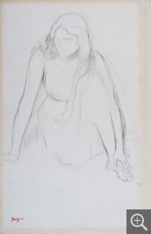 Edgar DEGAS (1834-1917), Woman sitting by the water. Study for the painting: Mademoiselle Fiocre in the Ballet La Source, ca. 1867-1868, pencil, 36.1 x 23.6 cm. © MuMa Le Havre / Charles Maslard