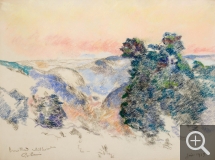 Armand GUILLAUMIN (1841-1927), Brouillard au soleil levant, 1919, pastel sur papier vergé, 47 x 62 cm. Collection Olivier Senn. Donation Hélène Senn-Foulds, 2004. © MuMa Le Havre / Florian Kleinefenn