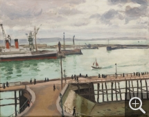 Albert MARQUET (1875-1947), L’Avant-port du Havre, 1934, toile marouflée sur carton, 33 x 40,8 cm. © MuMa Le Havre / Florian Kleinefenn