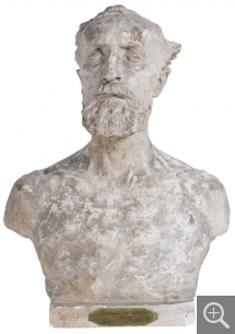 Auguste RODIN (1840-1917), Buste de Dalou, 1883, plâtre stéariné, 52 x 43 x 24 cm. © MuMa Le Havre / Charles Maslard