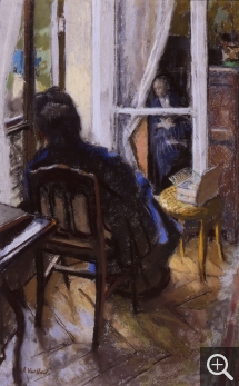 Édouard VUILLARD (1868-1940), Au coin de la fenêtre, 1915, huile sur toile, 70 x 54 cm. © MuMa Le Havre / Charles Maslard