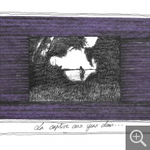 François TROCQUET (1959), La captive aux yeux clairs..., 2016, Stylo bille et feutre sur papier japon. © François Trocquet François TROCQUET (1959), La captive aux yeux clairs..., 2016, Stylo bille et feutre sur papier japon. © François Trocquet