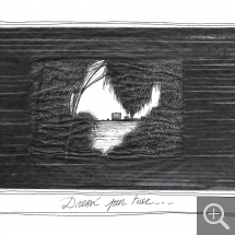 François TROCQUET (1959), Dressé pour tuer, Stylo bille et feutre sur papier japon, 2016. © François Trocquet François TROCQUET (1959), Dressé pour tuer, Stylo bille et feutre sur papier japon, 2016. © François Trocquet