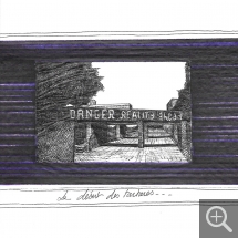 François TROCQUET (1959), Le désert des tartares..., 2016, Stylo bille et feutre sur papier japon. © François Trocquet François TROCQUET (1959), Le désert des tartares..., 2016, Stylo bille et feutre sur papier japon. © François Trocquet