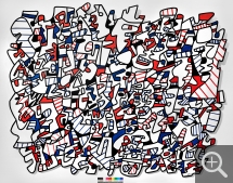 Jean DUBUFFET (1901-1985), Ontogénèse, 1974, vinyl on panel, 251 x 316 cm. . © Juan García Rosell, IVAM  © ADAGP, Paris 2022