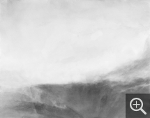 Jean-Bapstiste NÉE, Versant, brume, lumière, 2021, gouache sur papier marouflé sur toile, 89 x 113 cm. Courtoisie de l’artiste © ADAGP